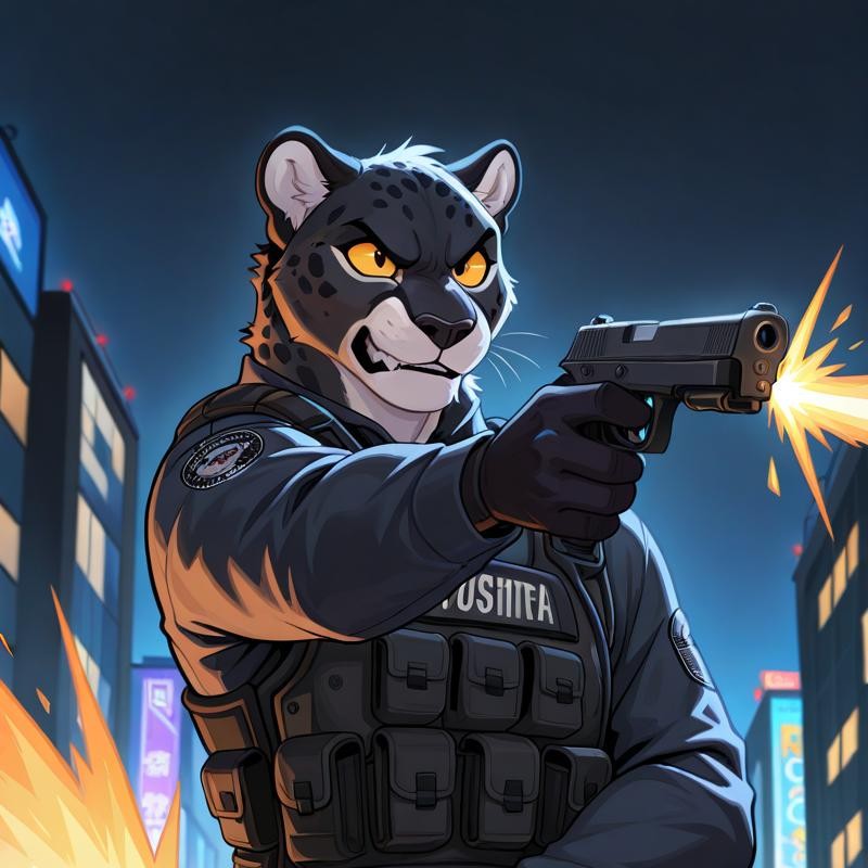 Velocitus Noir 2GUNX — AI character avatar
